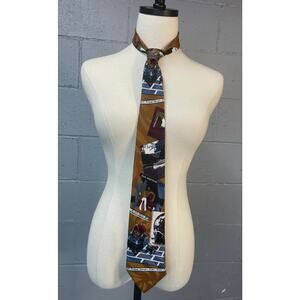 Vintage 1990s Bugle Boy Pan American Necktie Graphic Art Travel Airline